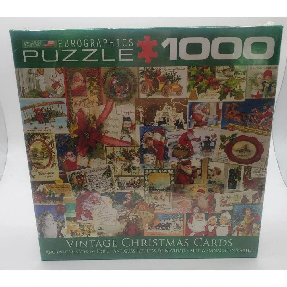 Eurographics Puzzle Vintage Christmas Cards 1000 New Factory Sealed